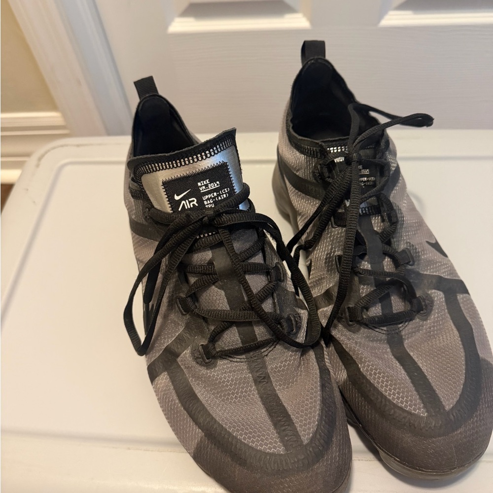 Nike 2019 Air VaporMax Men's Black and Gray Athletic Shoes